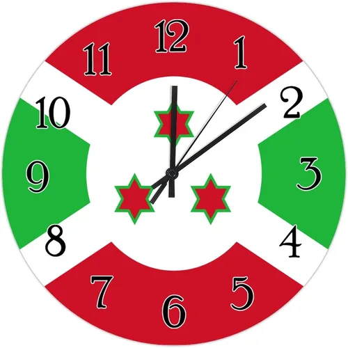 Miniatura 8 de Reloj de pared de madera con bandera de Chile, reloj de pared de cuarzo de calidad, funciona con pilas, silencioso de 12 pulgadas, reloj de pared