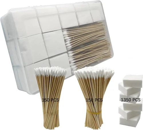 Miniatura 10 de Parches cuadrados de limpieza de pistolas de 2 x 2 pulgadas y hisopos de limpieza de bambú de 6 pulgadas de largo para kit de mantenimiento