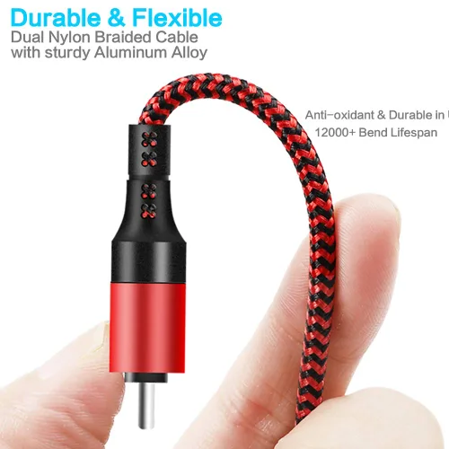 Miniatura 3 de Travel Essentials, cable de carga múltiple USB C [3 unidades de 4 pies] 6 en 1 USB A/C a USB C/Micro USB, cable de carga múltiple para teléfono
