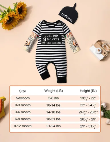 Miniatura 7 de Baby Boy Clothes Long Sleeve Letter Print Romper One Piece Jumpsuit