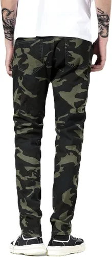 Miniatura 4 de Liuhond Skinny Slim Fashion - Jeans elásticos de motociclista de Hip Hop con agujeros rectos rasgados