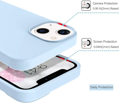 Miniatura 3 de Telaso Funda compatible con iPhone 13, silicona líquida de gel suave para iPhone 13, funda delgada con forro de microfibra a prueba de golpes, Azul