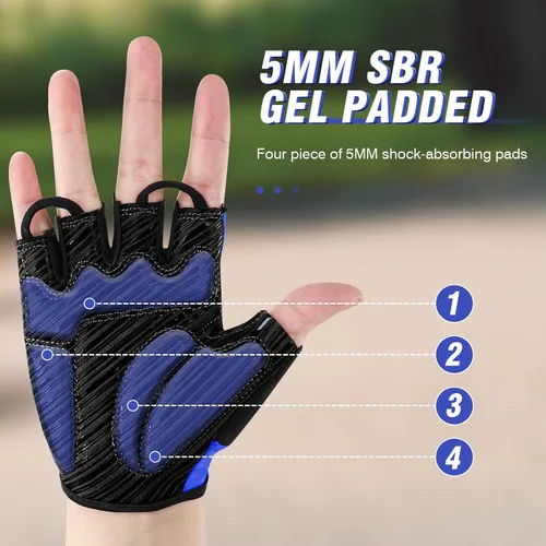 Miniatura 2 de Guantes de ciclismo para hombres y mujeres con almohadilla antideslizante que absorbe los golpes, peso ligero, ajuste agradable, guantes