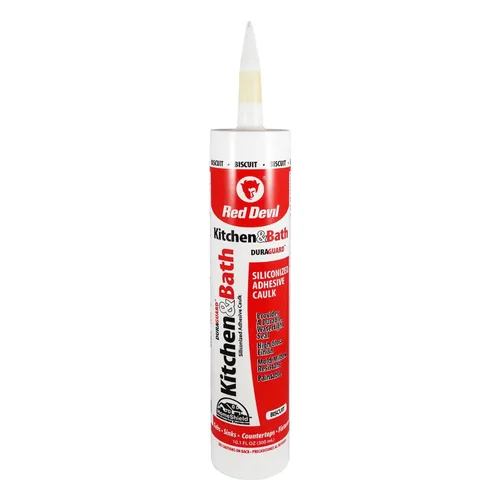 Miniatura 12 de Red Devil 0406 Masilla y sellador acrílico de silicona, 100% impermeable, pintable, masilla blanca para cocina, baño, ventana, con Duraguard, 5.5