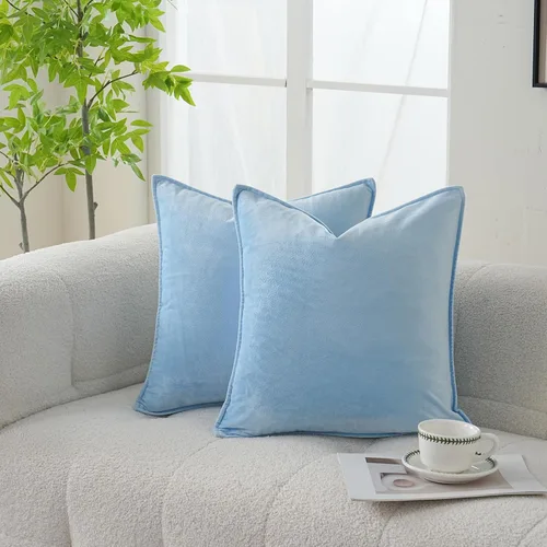 Miniatura 6 de JIAHANNHA Fundas de Almohadas Decorativas de Terciopelo Morado Paquete de 2 Primavera Decorativas Suaves para Sofá Cama Sala de Estar Oficina 18×18