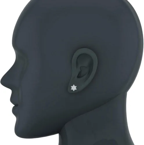 Miniatura 2 de Pendientes de diamante con forma de estrella de 6 puntos, oro de 14 quilates (12 quilates) (I,I1)