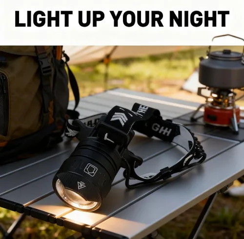 Miniatura 5 de Potente linterna LED recargable, ángulo ajustable de 90 grados, aleación de aluminio - sensor infrarrojo, carga rápida USB, campamento al aire libre