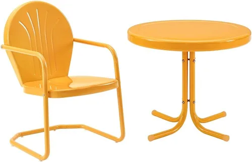Miniatura 8 de Crosley Furniture CO1001A-KL Griffith - Silla de metal retro para exteriores, Key Lime y CO1011A-KL Griffith - Mesa auxiliar de metal retro