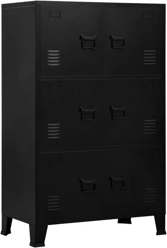 Miniatura 17 de Cabient de almacenamiento de metal de estilo industrial con 2 estantes, archivador de acero blanco con 6 puertas para oficina en casa, garaje