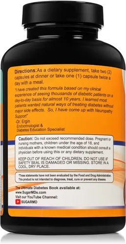 Miniatura 10 de SugarMD Suplemento de apoyo a la neuropatía – 180 cápsulas de suplemento nervioso con ácido alfa lipoico, benfotiamina y vitamina D3 B6 B12