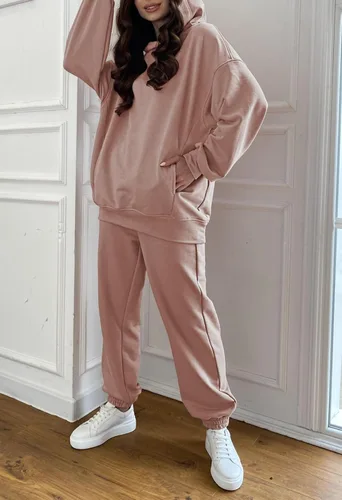 Miniatura 2 de Fixmatti Sudaderas con capucha para mujer, sudadera de manga larga, pantalón deportivo, 2 piezas