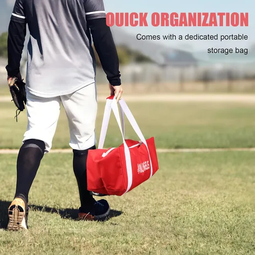 Miniatura 8 de Red de práctica de sóftbol de béisbol de 6 x 6 pies con camiseta de bateo y organizador de bolas, objetivo de zona de golpe de bonificación y marco