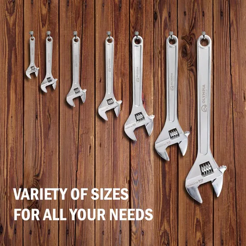 Miniatura 7 de Olympia Tools Llave ajustable de 15 pulgadas, acero forjado de alta resistencia, cromado, mandíbulas mecanizadas de precisión, resistente a