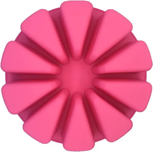 Miniatura 7 de Moldes de silicona para hornear, molde triangular de 10 cavidades, molde para rebanadas de pizza para pan de maíz, brownies, magdalenas, pudines