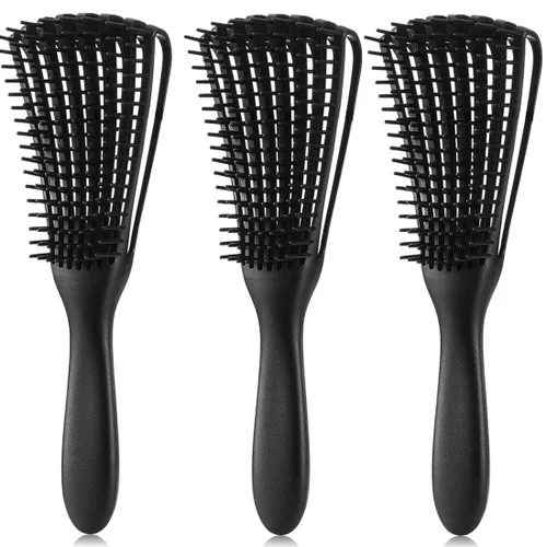 Miniatura 22 de Cepillo para el cabello, cepillo desenredante para cabello afroamericano/africano texturizado 3a a 4c rizado