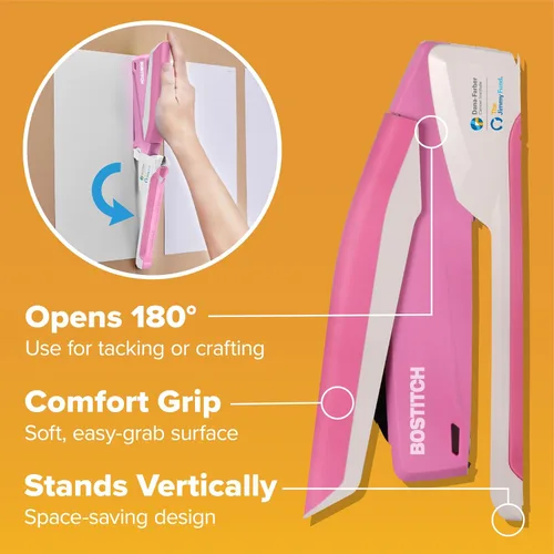 Miniatura 7 de Bostitch Office InPower - Engrapadora de escritorio con resorte, capacidad para 20 hojas, grapado con un dedo, incluye 210 grapas, sin atascos, se