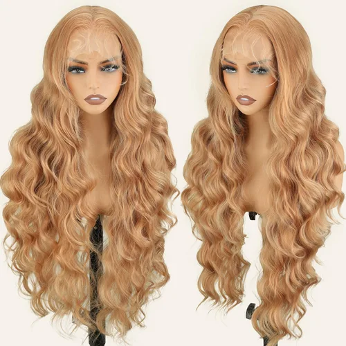 Miniatura 20 de SOKU Peluca negra de encaje frontal de 13 x 6 pulgadas, 32 pulgadas de largo, ligera, línea de cabello prearrancada con abuelitos, encaje suizo
