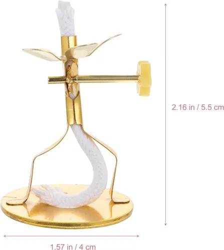 Miniatura 4 de Angoily Soporte de mecha ajustable para lámpara de mantequilla con soporte telescópico de latón para suministros de Buda y decoración del hogar