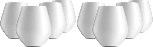 Miniatura 13 de Godinger Copas de vino, copas de vino sin tallo, copas de vino tinto, vasos para beber, copa de vino sin tallo de fabricación europea, color blanco
