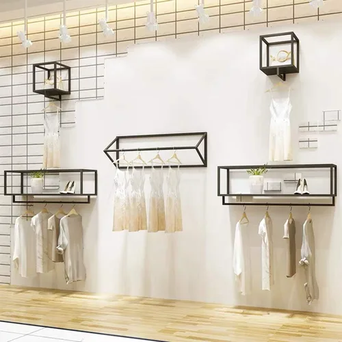 Miniatura 9 de Percheros creativos triangulares para ropa en tiendas de ropa, estante colgante de pared para el hogar, toalleros para almacenamiento en el baño