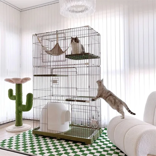 Miniatura 6 de Casa para gatos, jaula para gatos, espacio libre súper grande, casa de dos pisos, doble y tres pisos, casa para gatos