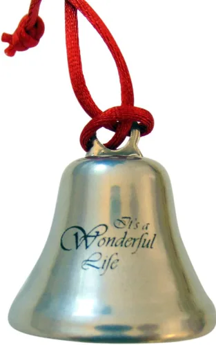 Miniatura 3 de Adorno de Navidad de La Vida es Maravillosa, Campana en Cinta, Caja de Regalo de Recuerdo de Película, Recuerdo de Acero Metálico, Adorno Colgante