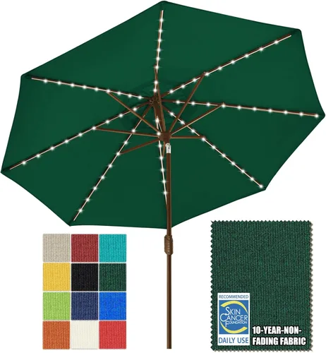 Miniatura 30 de EliteShade - Sombrilla solar de 9 pies / 2.74 metros, con 80 luces LED para patio, mesa al aire libre, con ventilación y cubierta que no se decolora