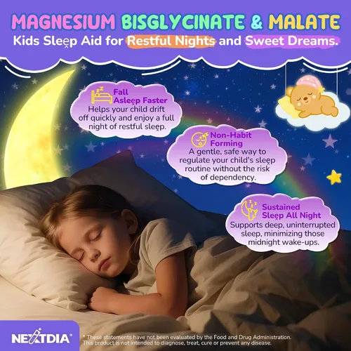 Miniatura 3 de Nextdia Gomitas de magnesio sin azúcar para niños, paquete de 2 + gomitas de colágeno para mujeres y hombres, 1 paquete