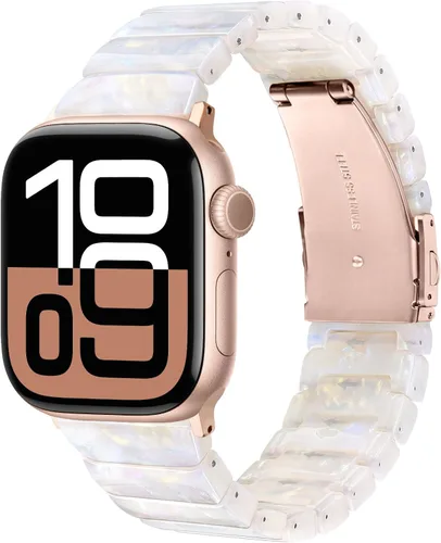 Miniatura 40 de V-MORO - Correas de resina compatibles con Apple Watch Series 11/10/9/8/7 y SE/6/5/4/3/2/1/SE3 de 1.49, 1.57, 1.61, 1.65 pulgadas, correa ligera