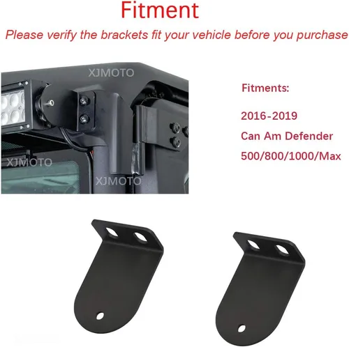 Miniatura 4 de Soporte de montaje para parabrisas trasero de 50" LED con barra de luz recta Compatible con Can Am Defender 500/800/1000/Max 2016-2025