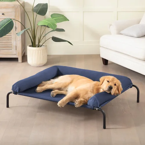 Miniatura 2 de WESTERN HOME Cama elevada refrescante para perros grandes, cama elevada para perros al aire libre, cama portátil para perros con malla transpirable