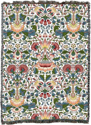 Miniatura 13 de Pure Country Weavers William Morris Lodden Cornflower Blanket - Artes y Oficios - Tapiz Decorativo de Regalo Tejido de Algodón - Fabricado