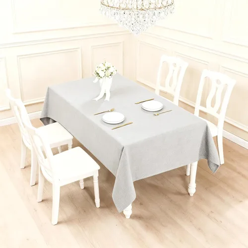 Miniatura 59 de Mantel para mesa rectangular de 55x71 pulgadas, de lino sintético, resistente a las arrugas e impermeable, color beige, para cocina, comedor