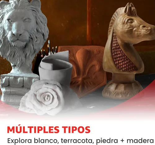 Miniatura 7 de Arcilla modeladora de endurecimiento al aire DAS, bloque de 1 kg, color blanco (387500)
