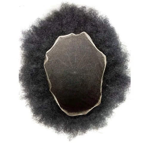 Miniatura 5 de Afro - Toupee - Toupee para hombre, encaje suizo, rizado, para hombres negros, hombres afroamericanos, todos los encajes, sistemas de reemplazo
