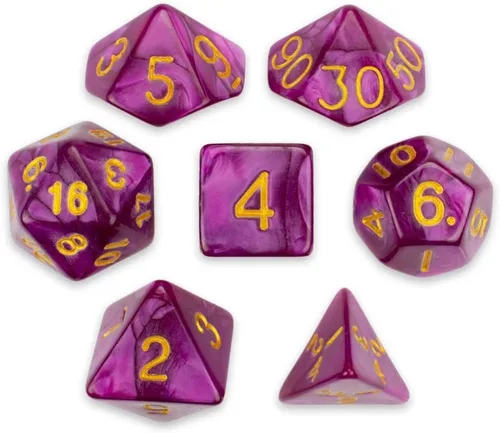 Miniatura 9 de Wiz Dice Serie II - Juego de dados poliédricos para juegos de rol de mesa de aventura con una bolsa de dados - Juego de dados DND, adecuado