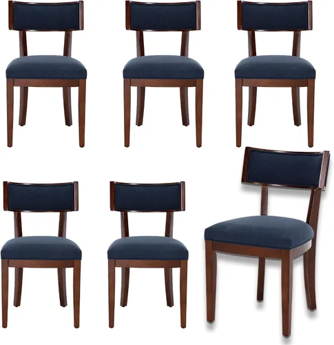 Miniatura 11 de LZAREAL Juego de 2 sillas de comedor modernas de mediados de siglo, sillas de comedor de granja con respaldo curvo, sillas de comedor con patas