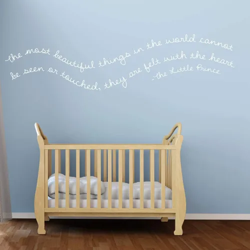 Miniatura 7 de Calcomanía de pared para cuarto de bebé, fieltro con el corazón, decoración de pared de vinilo con el principito para habitación del bebé