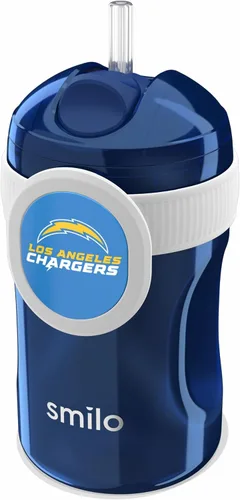 Miniatura 29 de Smilo Vaso con popote de Arizona Cardinals con licencia oficial de la NFL, para bebés y niños pequeños, con popote de silicona ponderado y capacidad
