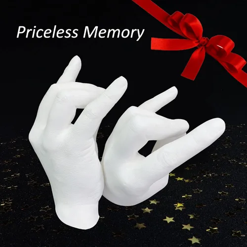 Miniatura 5 de Kit de fundición a mano para parejas y recuerdos, kit de molde de mano para parejas para actividades navideñas, kits de moldeo para adultos, niños