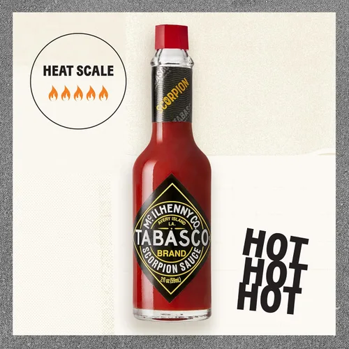 Miniatura 3 de TABASCO Brand Scorpion Sauce - Salsa picante intensa y ardiente, botella de vidrio, atrevida y picante, pimienta escorpión, mezcla de guayaba