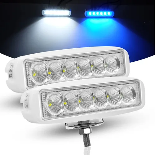 Miniatura 9 de WFPOWER Luces esparcidoras de lanchas azules, paquete de 2 luces de pontón de 72 W para barcos, luces LED marinas impermeables para pesca nocturna