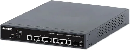 Miniatura 2 de Intellinet Switch Ethernet Gigabit L2+ de 10 puertos gestionado PoE++ con 2 ranuras SFP Uplink – Presupuesto de energía de 242 W, autorreparación
