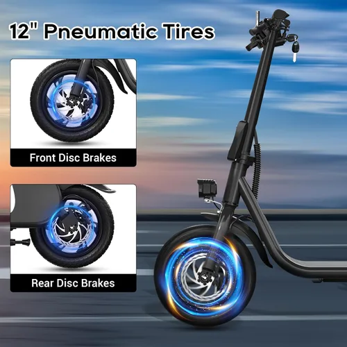 Miniatura 4 de RIDWIND Electric Scooter with Seat for Adults, 450W Motor Foldable E Scooter for Adults with LCD Display,15.5MPH, 20 Miles Range, Max Load 265LB