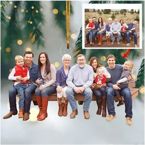 Adorno personalizado para tu foto, adorno de mica con foto personalizada, adorno de Navidad familiar, adorno de Navidad familiar personalizado,