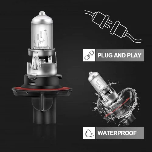 Miniatura 5 de WinPower - Foco halógeno H13 9008 para faros delanteros, superbrillante, blanco cálido 55W/60W 4300K, lámpara de repuesto para haz alto y bajo