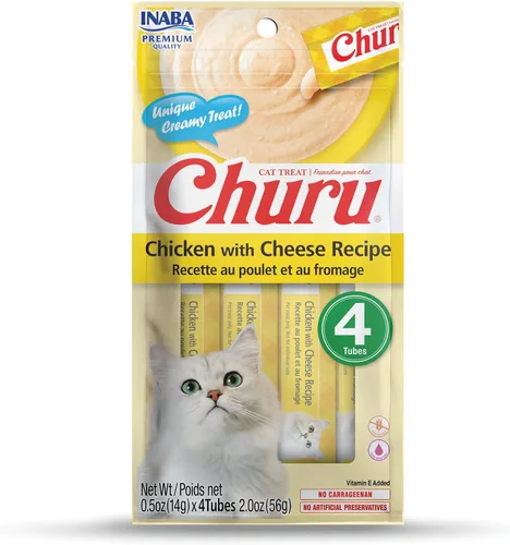Miniatura 11 de INABA Churu - Golosinas lamibles para gatos, puré natural de atún, receta (4 porciones por paquete, 8 paquetes) (32 tubos)