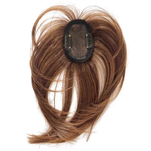 Miniatura 4 de Mini postizo de flecos recto clip en la frente con extensión de flequillo Wispy Negro Marrón