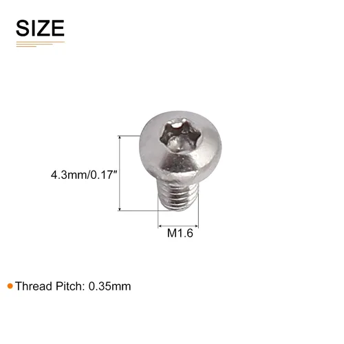 Miniatura 2 de DTGN Tornillos Torx de cabeza plana M1.0.236x0.118 in (DXL), paquete de 20, buenos para maquinaria, sujetadores de seguridad Torx de acero