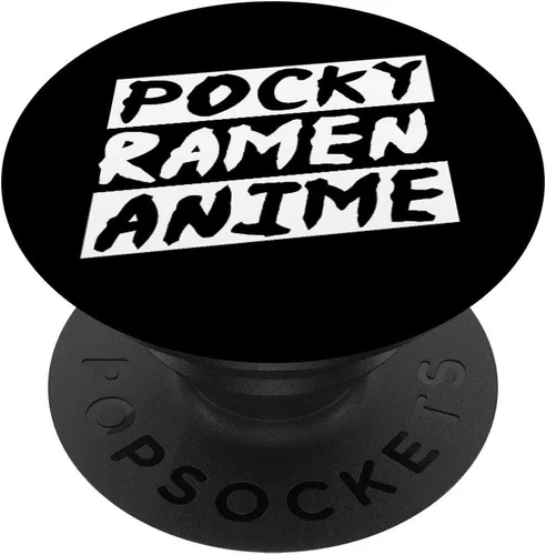 Camisa de comida asiática Pocky Ramen anime japonés cómic Nerd regalo PopSockets agarre y soporte para teléfonos y tabletas, Negro